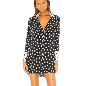 Alice + Olivia Black and White Polka Dot Shirt Dress